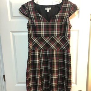 Black/gray/red knee length dress. Size 16.